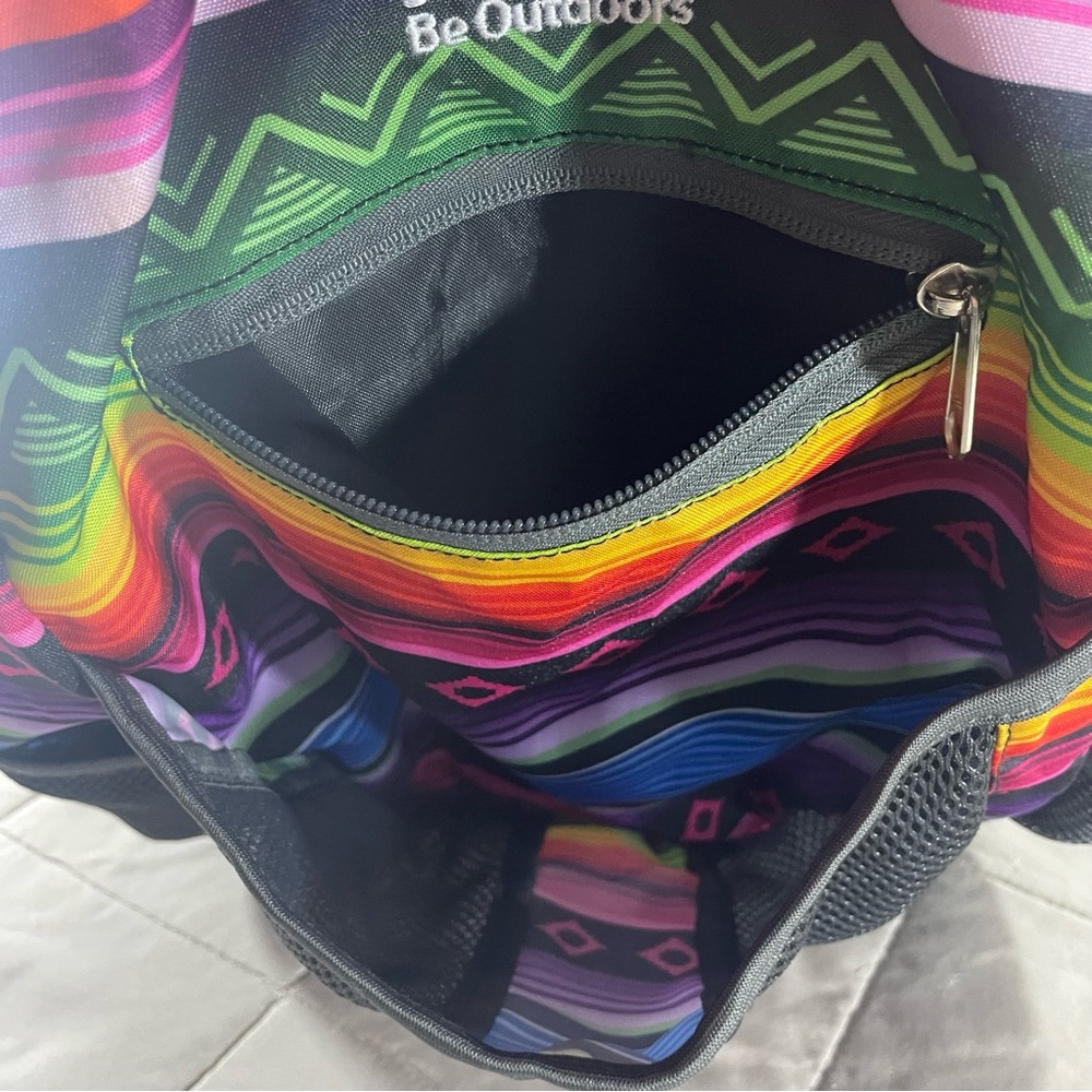 Wilcor Be Outdoors Baja Pocket Fold Pack Rainbow Backpack Mesh Detail - Picture 8 of 9